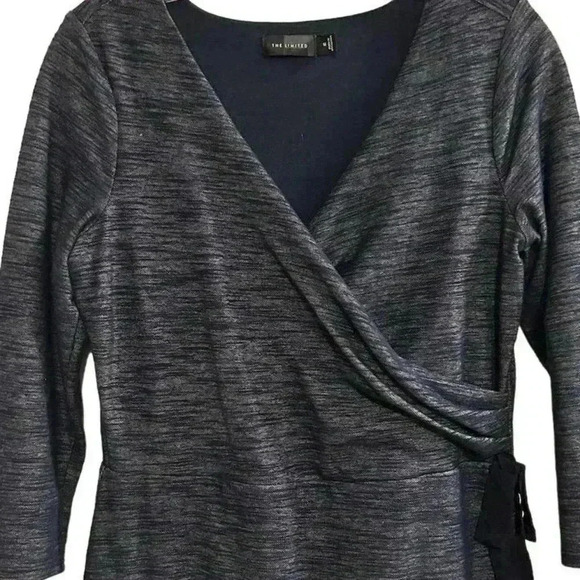 The Limited Women's Blue 3/4 Sleeve Wrap Dress Size M Knee Length - Picture 15 of 16